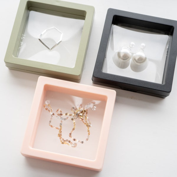 Jewelry Sealed Storage, Transparent Jewellery Case, Floating Display Case, Decorations Organizer, Press on Nails Storage Box