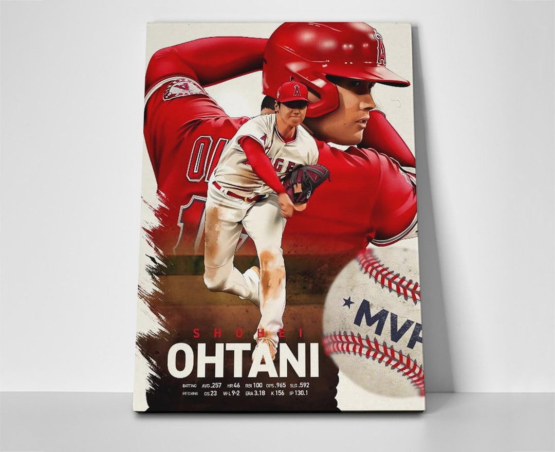Shohei Ohtani Stats Poster or Canvas Etsy