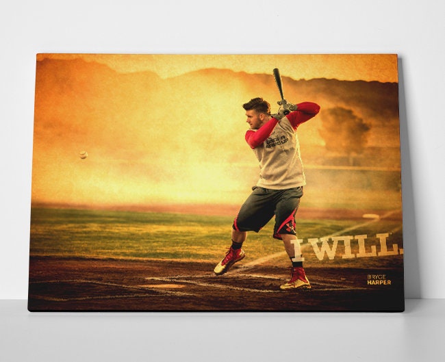 DELead Bryce Harper Poster Baseball Player Canvas Art Poster And Wall Art  Picture Print Modern Family Bedroom Decor Posters 16x24inch(40x60cm)