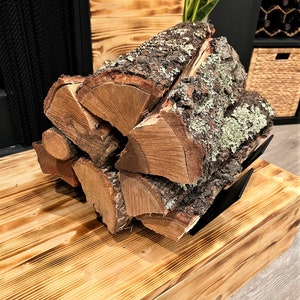 Adjustable Firewood Holder, Angled design, Steel Firewood rack, Fire Log holder, 2-Pack, Powder Coat finish
