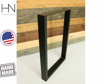 Steel Table Leg | 2x1 U shaped | Mid Century Modern | Industrial table leg | Coffee Table | Bench legs | Powder coat finish | Sold Per Leg