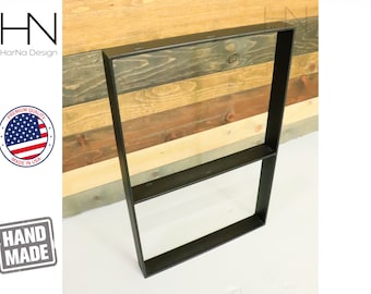 Steel Table Leg | 2" Flat Bar Single Shelve | Mid Century | Industrial legs | Coffee Table legs | Bench legs | Powder coat| Sold Per Leg
