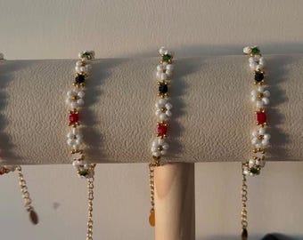 Daisy Palestine Beaded Bracelet
