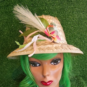 Straw Safari Hat, Jungle Hat, Bird Hat, Explorer Hat, Tropical Hat, Unisex