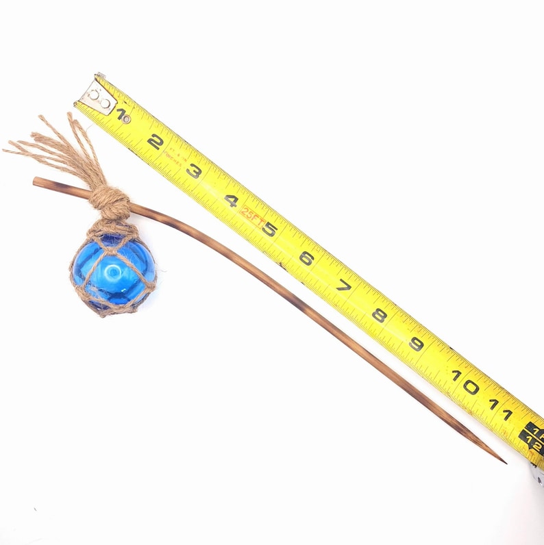Fishing Float Tiki Swizzle Sticks: Handwoven Hemp, Bamboo immagine 3