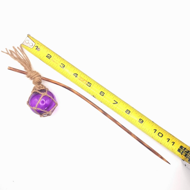 Fishing Float Tiki Swizzle Sticks: Handwoven Hemp, Bamboo immagine 2