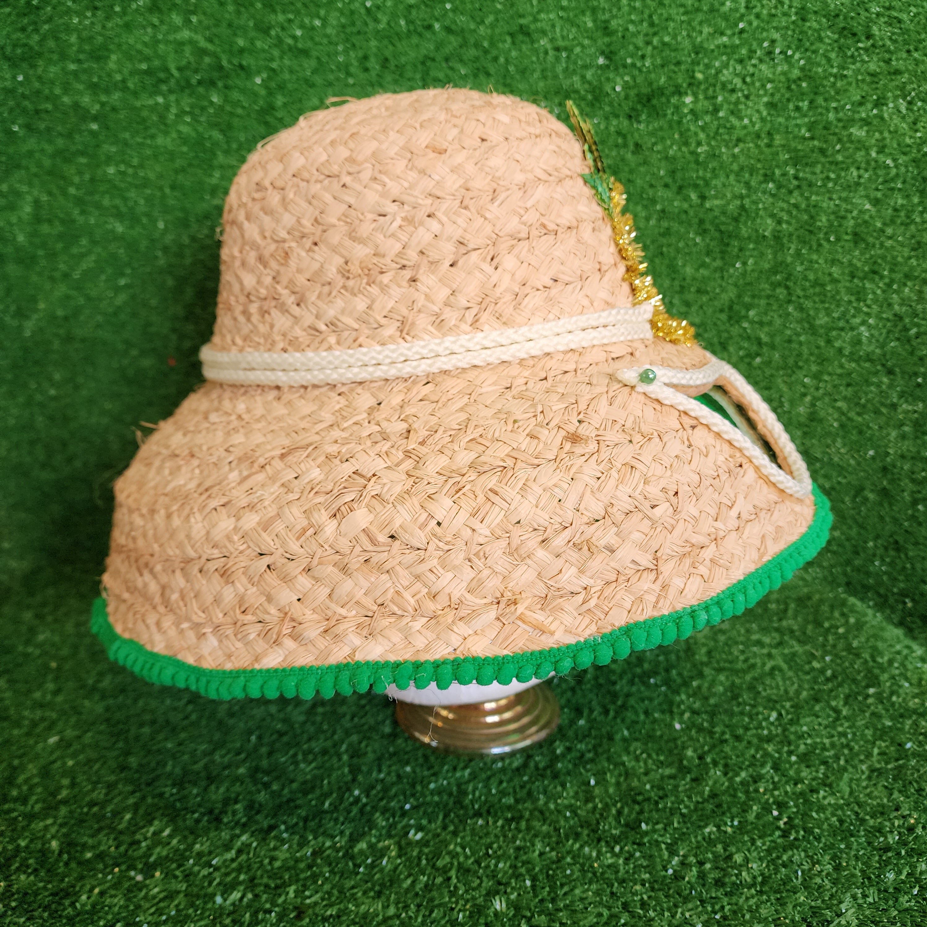 Sunglasses Hat Sunglass Hat 60's Straw Hat Retro Straw Etsy