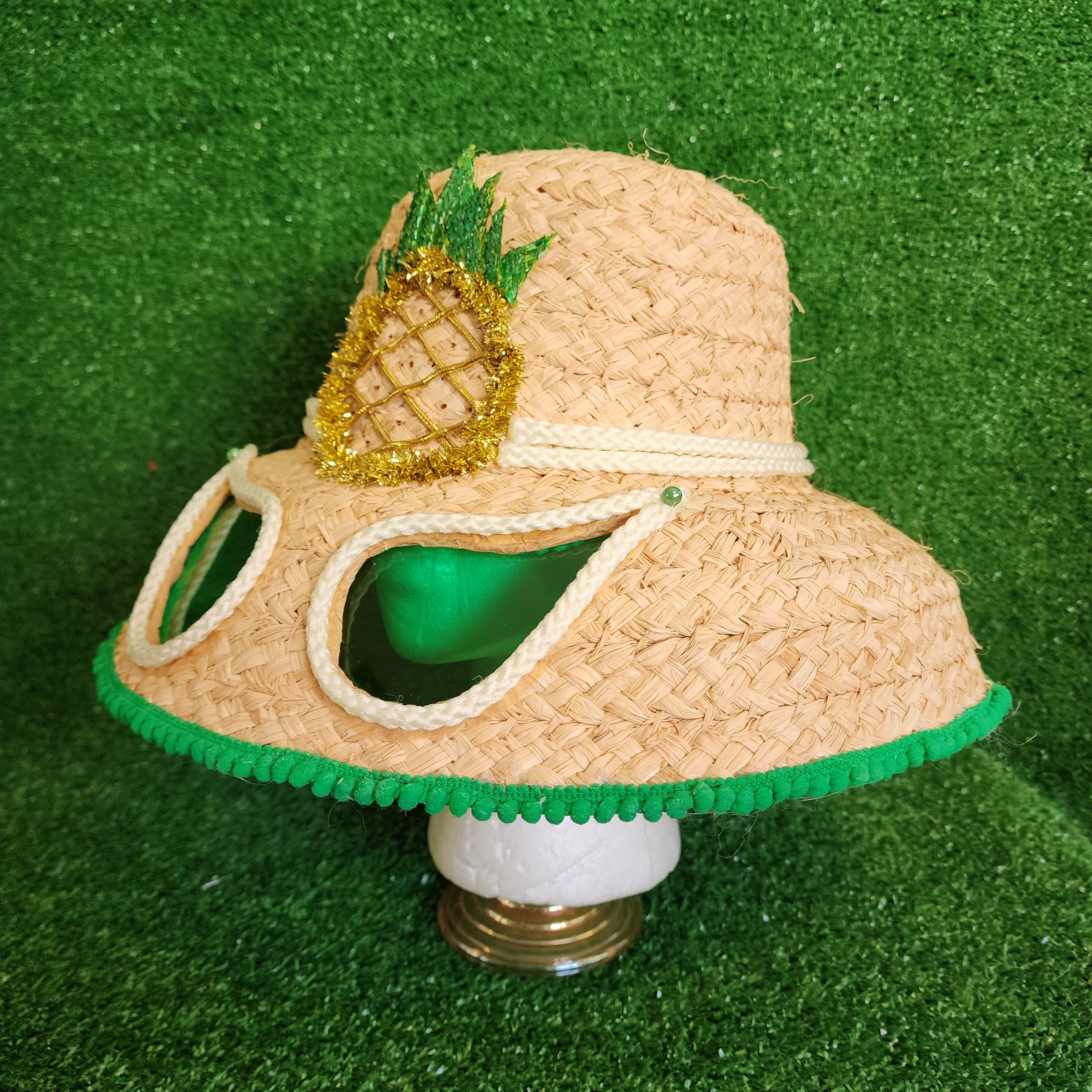 Sunglasses Hat Sunglass Hat 60's Straw Hat Retro Straw Etsy