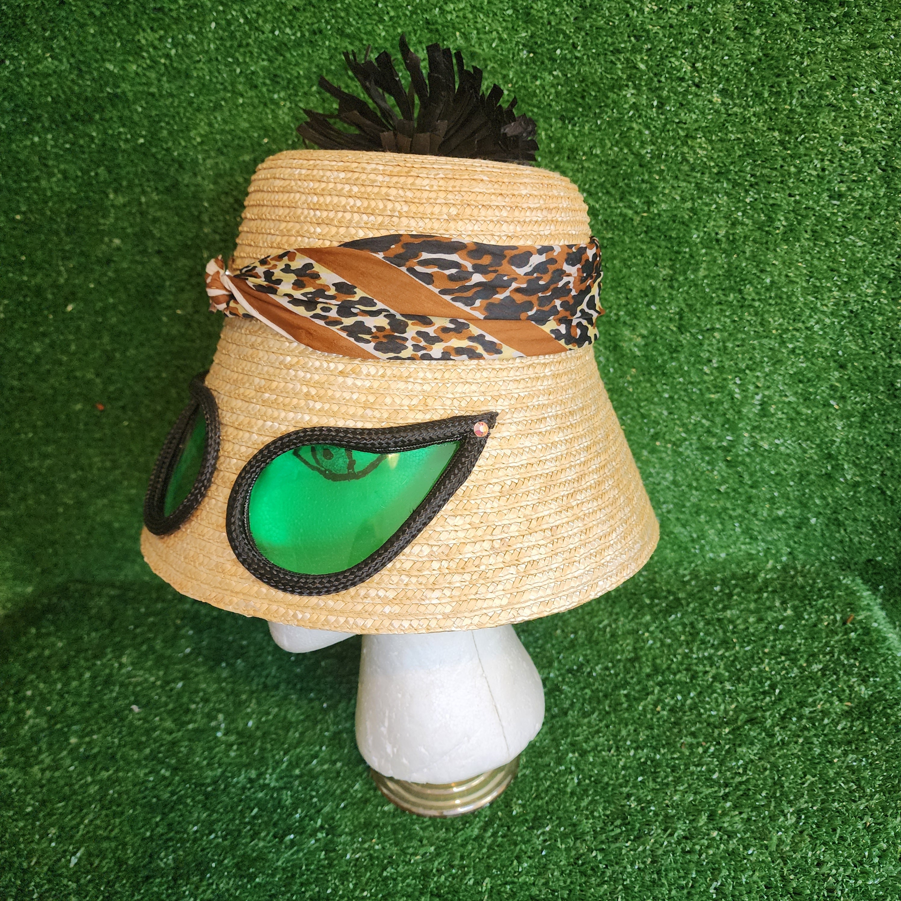 Sunglasses Hat Sunglass Hat 60's Straw Hat Retro Straw Etsy