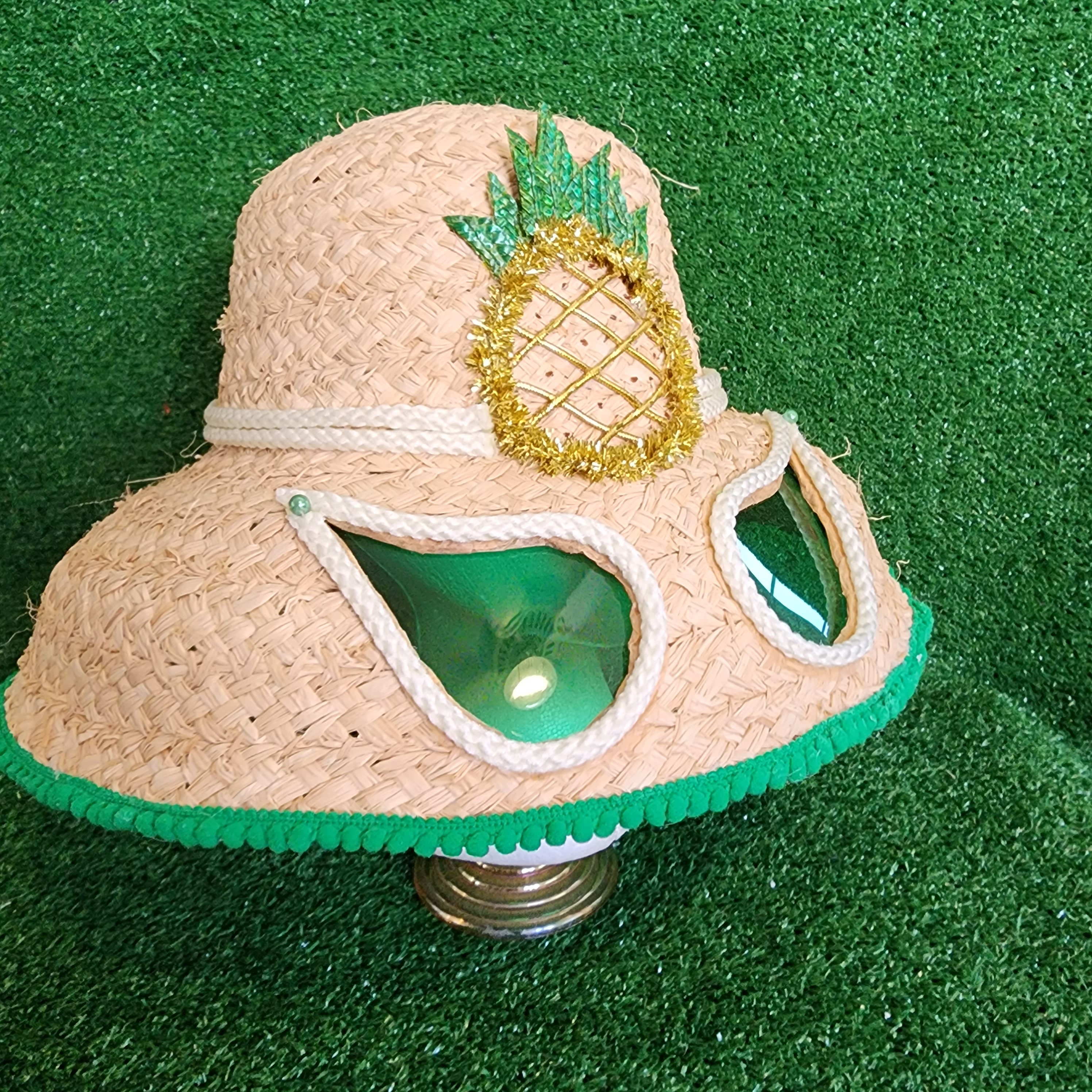 Sunglasses Hat Sunglass Hat 60's Straw Hat Retro Straw Etsy