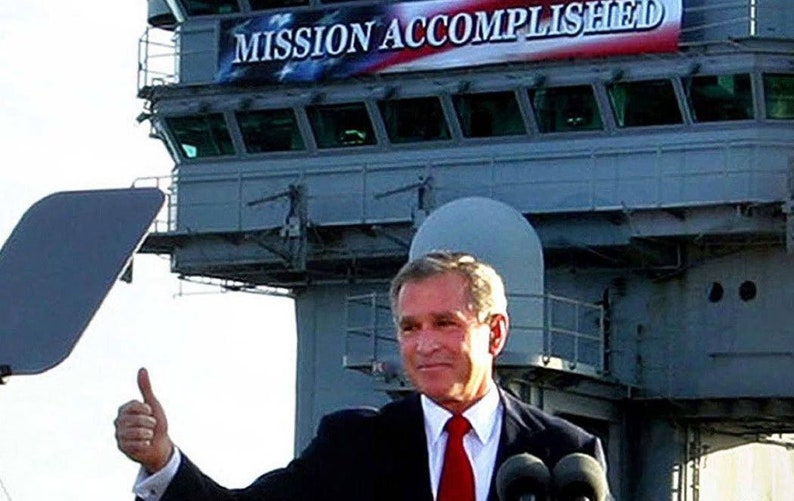 Mission Accomplished Vinyl Banner 8ft x 1ft Replica from George Bush Speech on USS Lincoln image 1