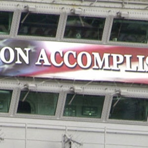Mission Accomplished Vinyl Banner 8ft x 1ft Replica from George Bush Speech on USS Lincoln image 2