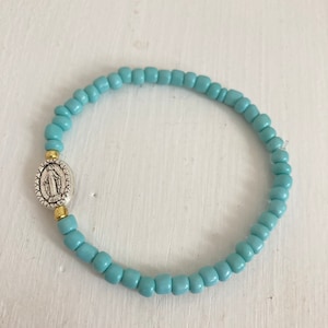 Türkisfarbenes Armband mit der Wunderbaren Medaille