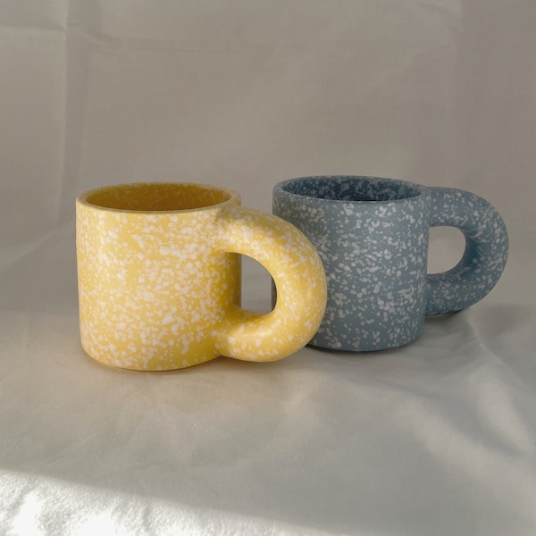 Ceramic Speckled Chunky Mug, Retro Ceramic Coffee Mug