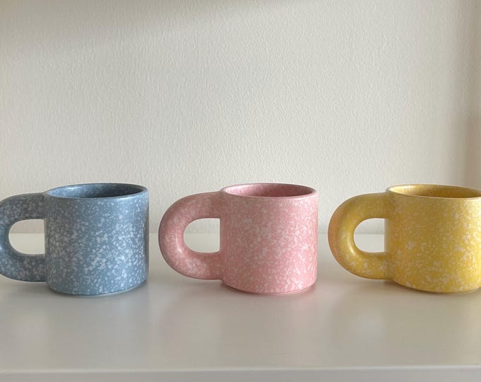Speckled Ceramic Chunky Mug: Retro Coffee Cup