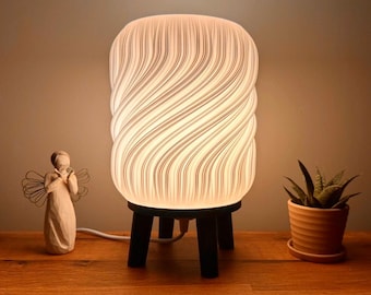 LUMEN – Modern 3D Printed Table Lamp | Minimalist Ambient Light, Nightstand Lamp, Desk Lamp, Bedroom Lighting, Home Décor