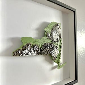 New York Topographic 3D State Map - Raised 3D Printed Relief Map for Home or Office - Popular Home Decor for Dorm Room