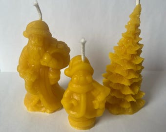 100% Pure Beeswax Decorative Candles - Hand Crafted Natural Unscented Dripless Candles