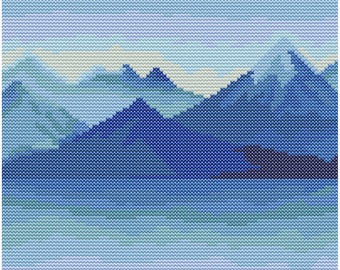 Blue Mountains Cross Stitch Pattern - Digital Download