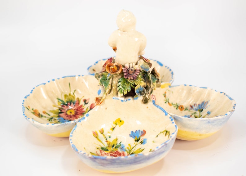 Vintage Antique Italian Porcelain Divided Dish Relish Tray Etsy