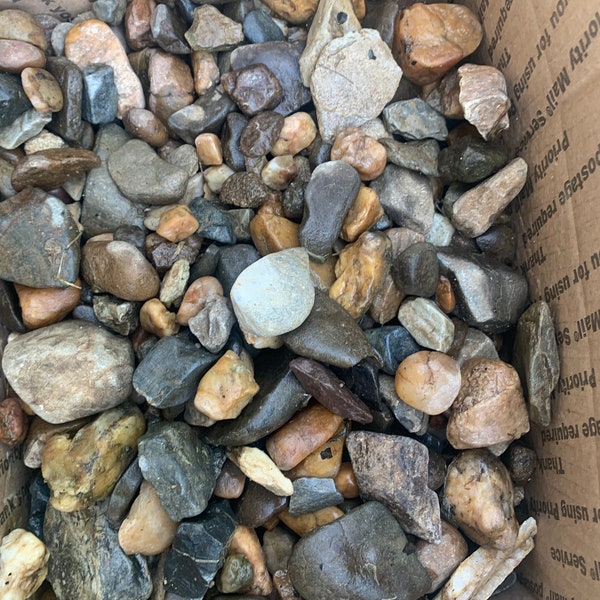 23-25 lbs of Lancaster pa semi polished river tumbled colorful river rocks medium size aquariums planters bamboo growing