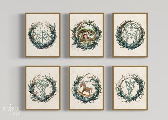LoTR Inspired Nursery Art - Medieval Fantasy Wall Art - Rustic Nursery Decor - Fairytale Storybook Nursery - Digital Download - Printable
