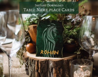 Elven Table Name Cards Set of 30 - Fantasy Birthday Table Numbers - Tolkien Themed Party - Printable Place Cards - Ring Lord Decor