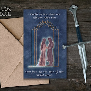 Tarjeta LoTR imprimible - Tarjeta de cumpleaños de felicitación romántica de Aragorn & Arwen - Regalo de aniversario Regalo de boda - Descarga digital
