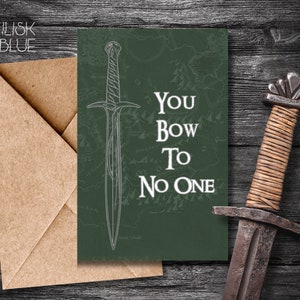 Cartão de gratidão LoTR para impressão - Cartão de felicitações de Tolkien - Você não se curva a ninguém - Presente de Dia dos Pais inspirado no Senhor dos Anéis - Download digital