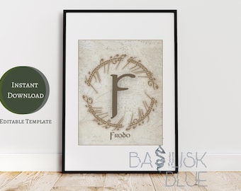 Personalized Name Poster - Nursery Name Poster - Medieval Fantasy Nursery Art - Nursery Wall Art - Kids Room Name Sign - Book Nursery Decor