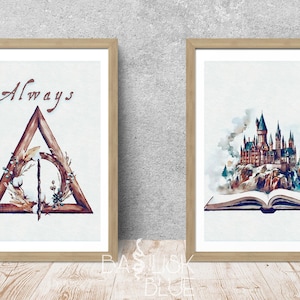 Art de chambre d'enfant Potter - décoration murale sorcier - affiche sorcier - chambre d'enfant magique - décor potier - téléchargement numérique - imprimable