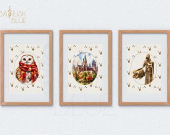 Potter Nursery Art - Wizard Wall Decor - Wizard Poster - Magical Nursery - Potter Decor - Vintage Nursery Art - Digital Download - Printable