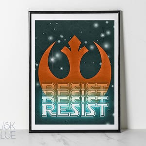 Vintage Resistance Poster - Wars Stars Retro Poster - Resist Poster - Jedi Wall Art - Rebel Alliance - Digital Download - Printable