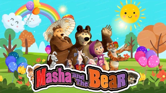 Cartoon Masha and Bear PNG Masha Y El Oso Childrens - Etsy