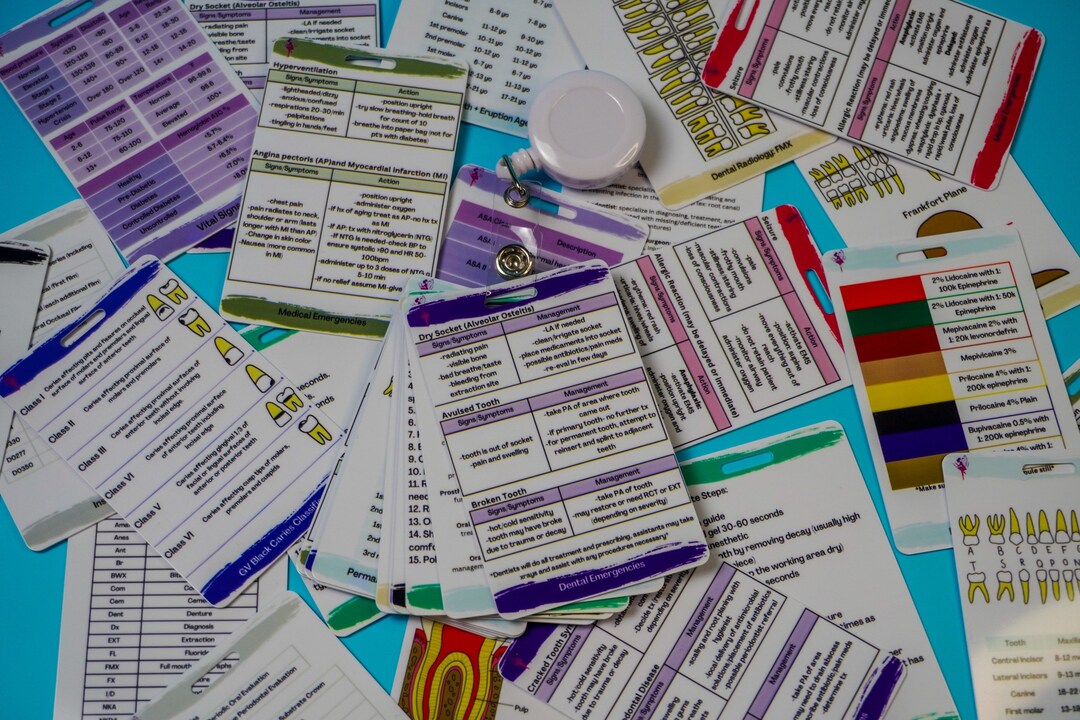 Dental Assistant Study Cards Etsy
