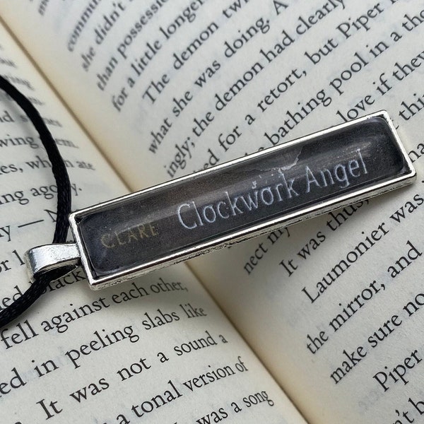 Handmade Shadowhunters 'Clockwork Angel' Mini Book Necklace - Elegant Reader's Pendant - Ideal Accessory for Book Clubs - Gift for Fans
