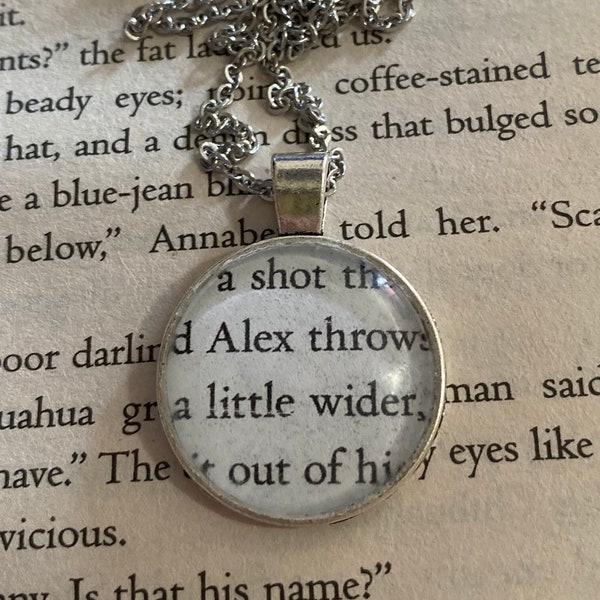 Alex Clairmont-Díaz Book Quote Necklace - Handcrafted Red, White & Royal Blue, Recycled Page Pendant - Literary Jewelry, Booktok Accessories