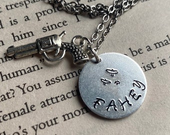 Six of Crows Jesper Fahey Necklace - Unique Handcrafted Book Quote Jewelry, Handmade Metal Stamped Unique Book Quote Necklace, Reader's Gift