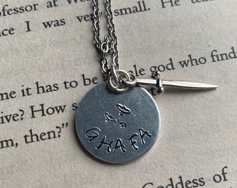 Inej Ghafa Six of Crows Book Necklace, Handmade Metal Stamped Unique Book Jewelry for Readers
