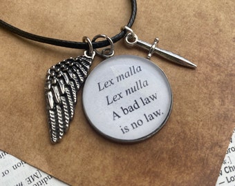 Shadowhunters Inspired Book Quote Necklace, Handmade Pendant - Literary Jewelry for Readers - Booktok Accessories