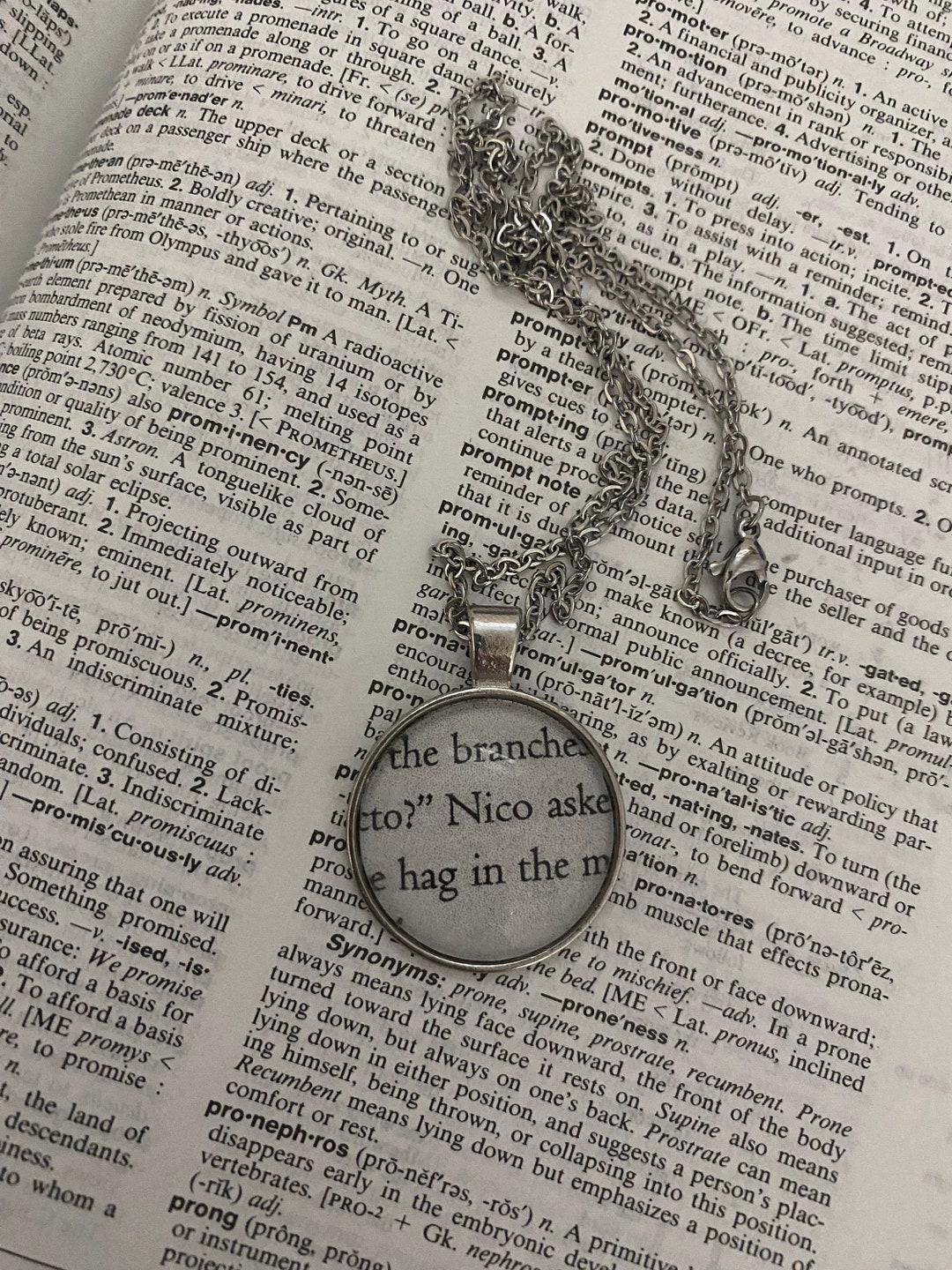 Nico Di Angelo Book Quote Necklace, Percy Jackson Handmade Recycled ...