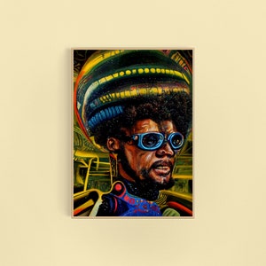 Wall Art, Portrait, Futurist Art, Afro Futurism, Museum art, Gallery Wall Art, Above Sofa Art, Bedroom Art, Decor, Afro Man