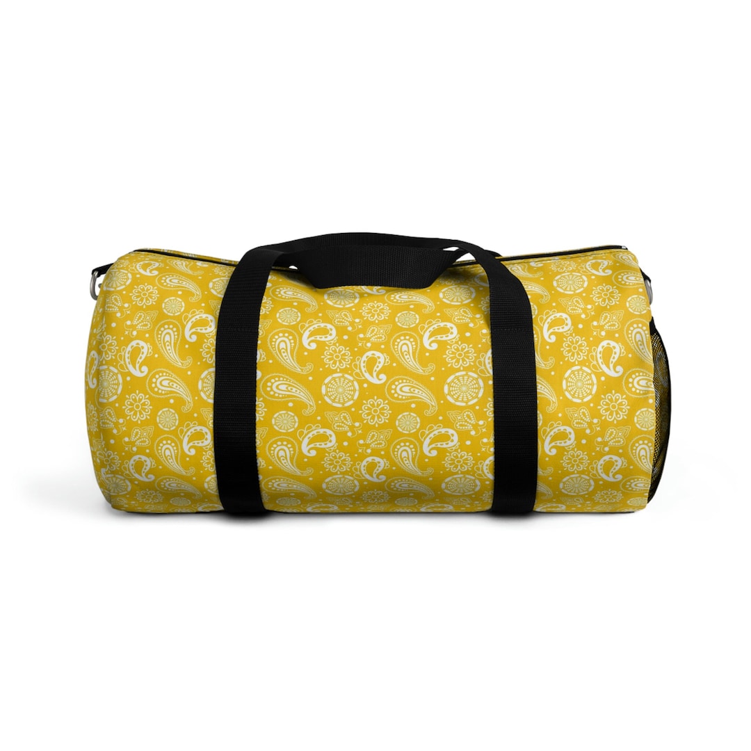 Yellow Paisley Duffle Bag Yellow Duffle Bag Paisley Duffle Etsy