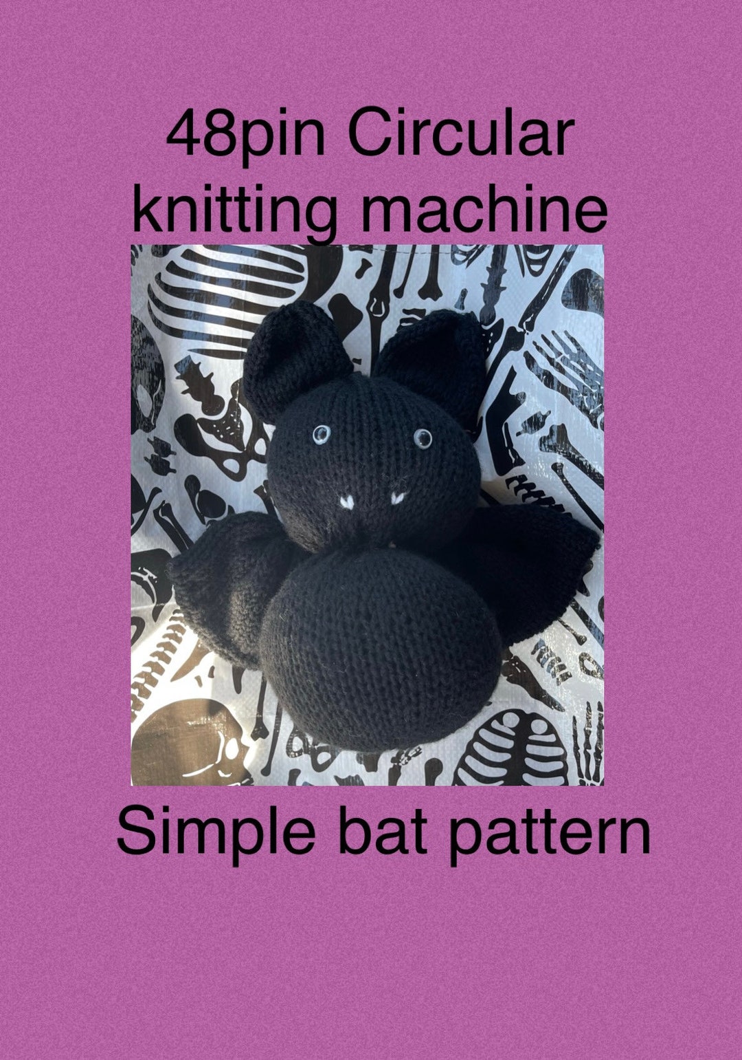 Bat 48 Pin Knitting Maching Pattern - Etsy