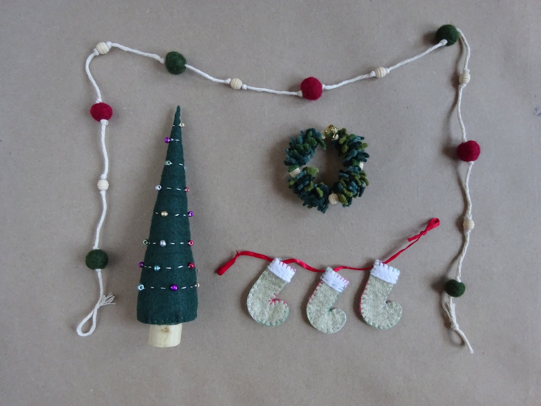 Dollhouse Christmas Decor Set Dollhouse Christmas Tree Etsy