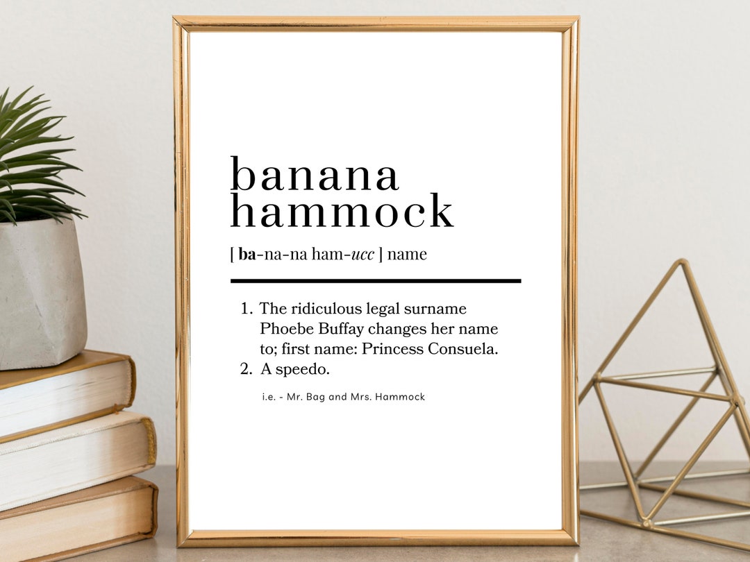 BANANA HAMMOCK Friends Tv Show DIGITAL Download Friends Tv Etsy
