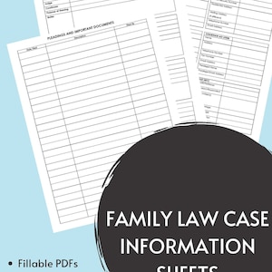 Family Law Case Information Sheets