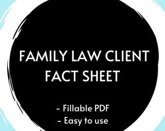 Family Law New Client Fact Sheet