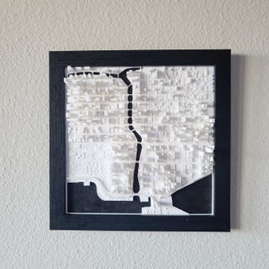 CHICAGO ILLINOIS 3D-Printed Map 10"x10" | wall-hangable eco-designed city decor | by MiniCity3D