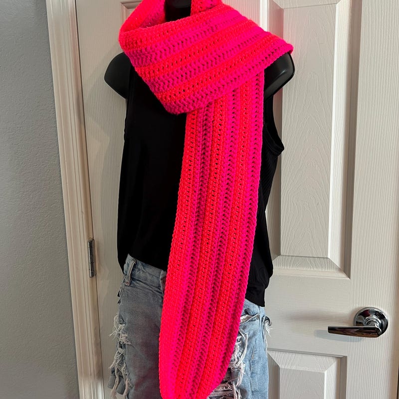 Neon Pink Scarf - Etsy